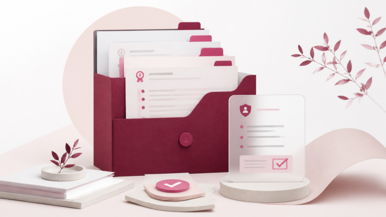 Documentación ordenada y tarjeta de transparencia del AI Act en los colores corporativos de AI Structura.